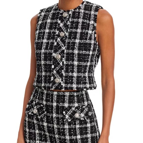 French Connection Tops - French Connection Windowpane Tweed Vest Top - NWT